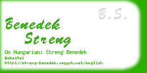 benedek streng business card